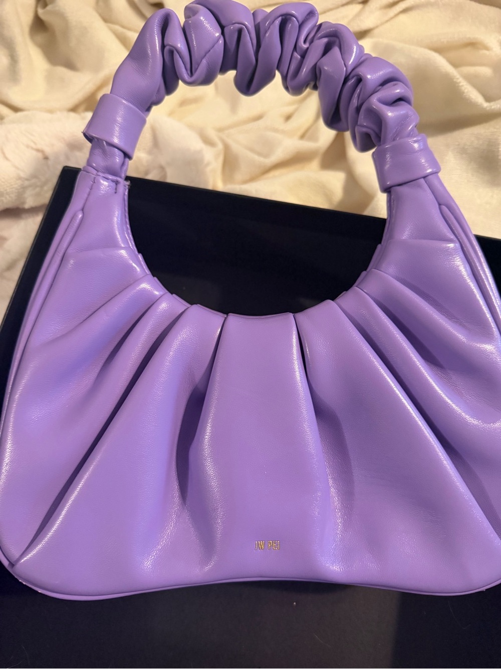 Lavender Ruched Handle Shoulder Bag - JW PEI